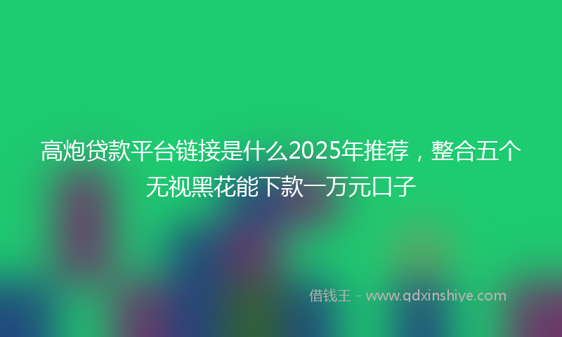 高炮贷款平台链接是什么2025年推荐，整合五个无视黑花能下款一万元口子