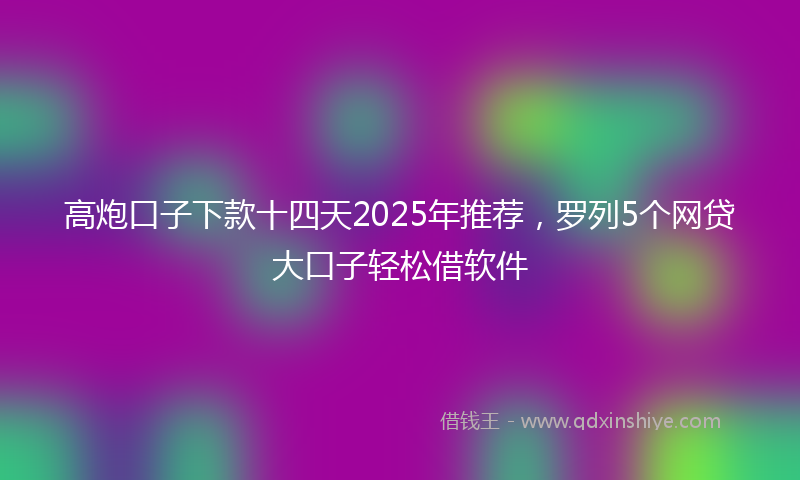 高炮口子下款十四天2025年推荐，罗列5个网贷大口子轻松借软件