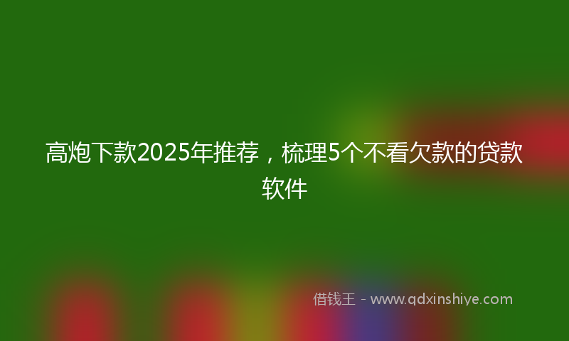 高炮下款2025年推荐，梳理5个不看欠款的贷款软件