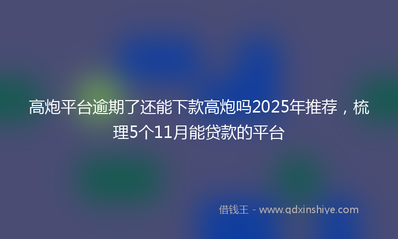 高炮平台逾期了还能下款高炮吗2025年推荐，梳理5个11月能贷款的平台