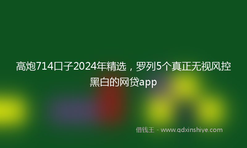 高炮714口子2024年精选，罗列5个真正无视风控黑白的网贷app