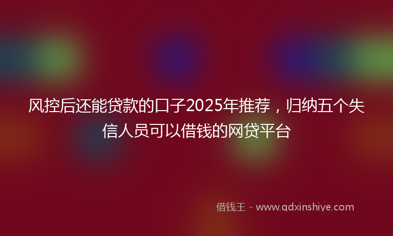 风控后还能贷款的口子2025年推荐，归纳五个失信人员可以借钱的网贷平台