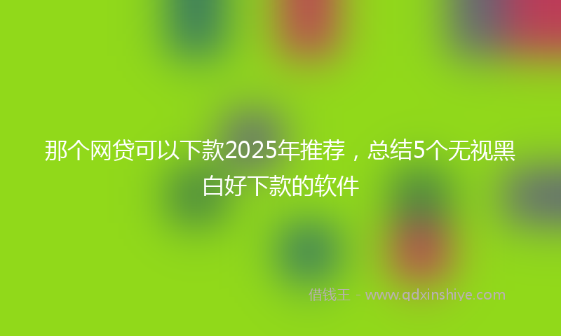 那个网贷可以下款2025年推荐，总结5个无视黑白好下款的软件