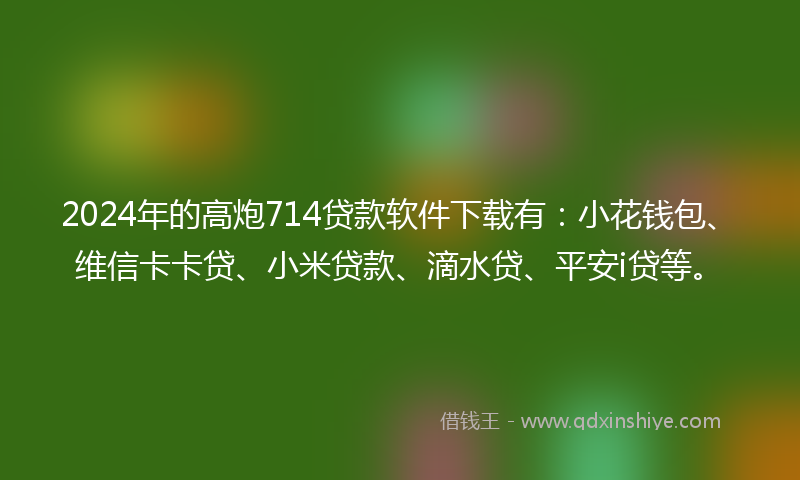 2024年的高炮714贷款软件下载有：小花钱包、维信卡卡贷、小米贷款、滴水贷、平安i贷等。
