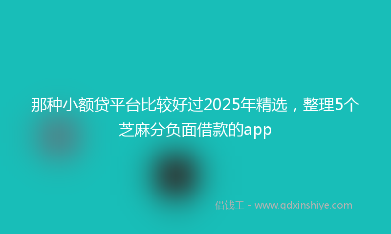 那种小额贷平台比较好过2025年精选，整理5个芝麻分负面借款的app