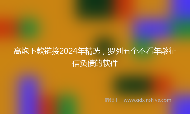 高炮下款链接2024年精选，罗列五个不看年龄征信负债的软件