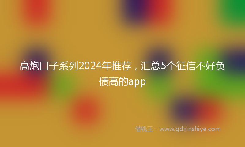 高炮口子系列2024年推荐，汇总5个征信不好负债高的app