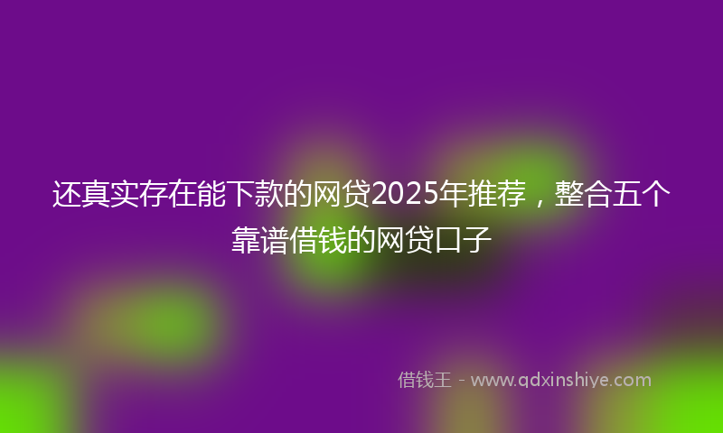 还真实存在能下款的网贷2025年推荐，整合五个靠谱借钱的网贷口子