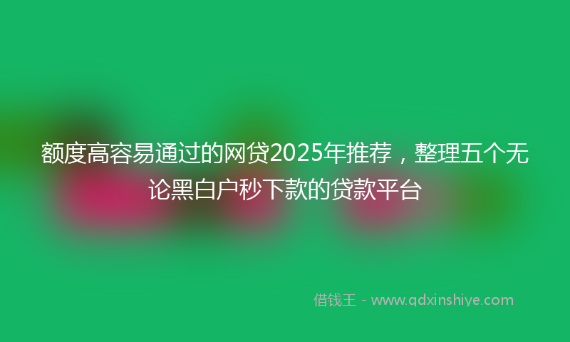 额度高容易通过的网贷2025年推荐，整理五个无论黑白户秒下款的贷款平台