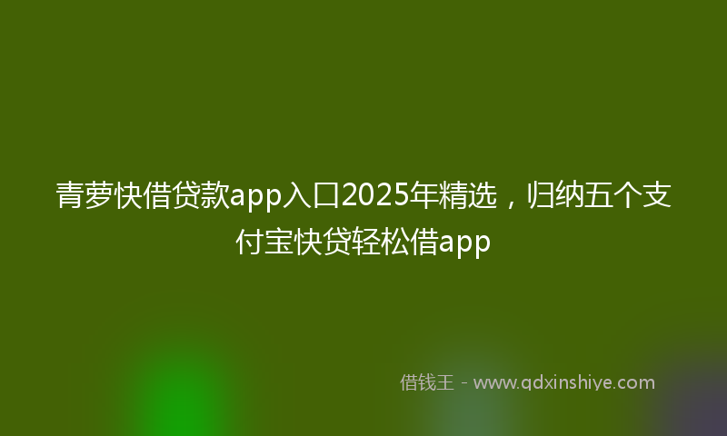 青萝快借贷款app入口2025年精选，归纳五个支付宝快贷轻松借app
