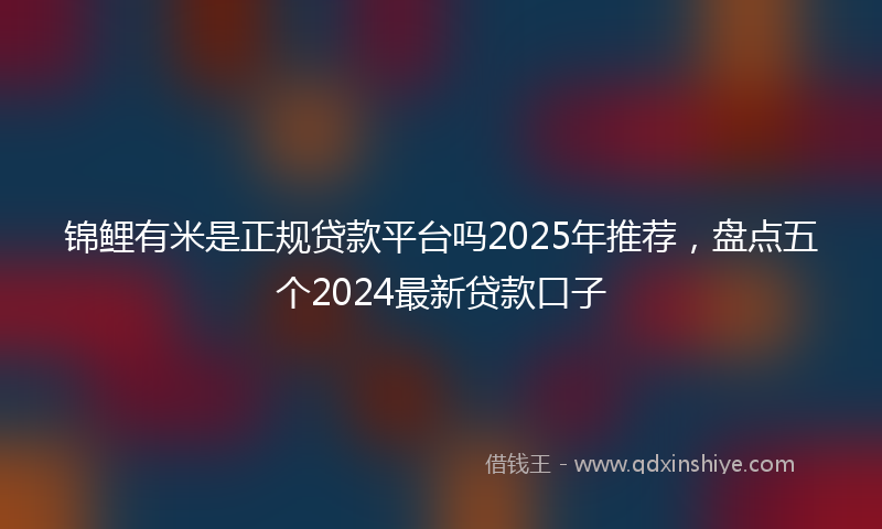 锦鲤有米是正规贷款平台吗2025年推荐，盘点五个2024最新贷款口子