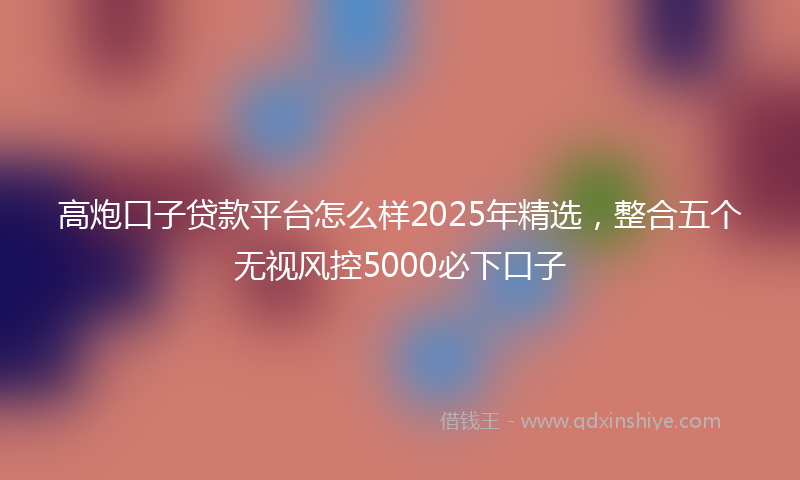高炮口子贷款平台怎么样2025年精选，整合五个无视风控5000必下口子
