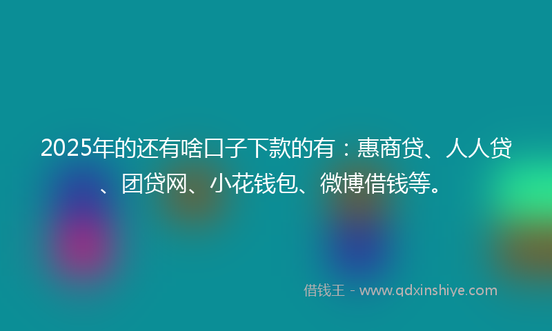 2025年的还有啥口子下款的有：惠商贷、人人贷、团贷网、小花钱包、微博借钱等。