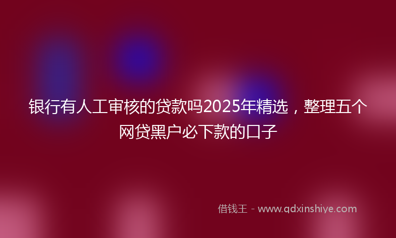 银行有人工审核的贷款吗2025年精选，整理五个网贷黑户必下款的口子