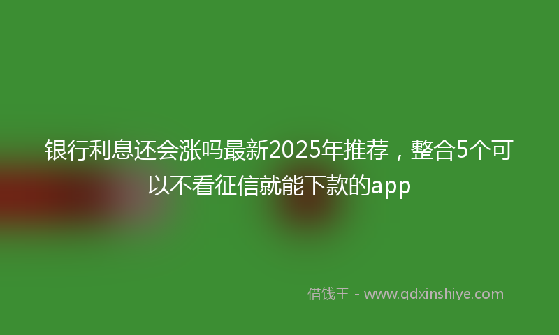 银行利息还会涨吗最新2025年推荐，整合5个可以不看征信就能下款的app
