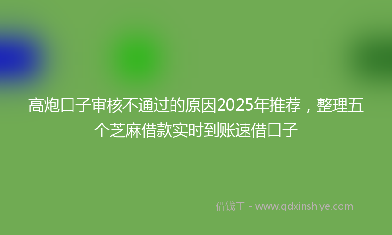 高炮口子审核不通过的原因2025年推荐，整理五个芝麻借款实时到账速借口子