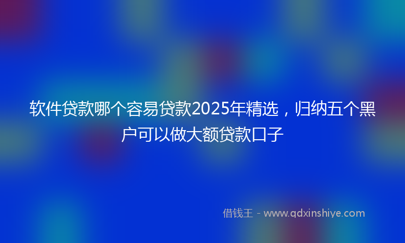 软件贷款哪个容易贷款2025年精选，归纳五个黑户可以做大额贷款口子