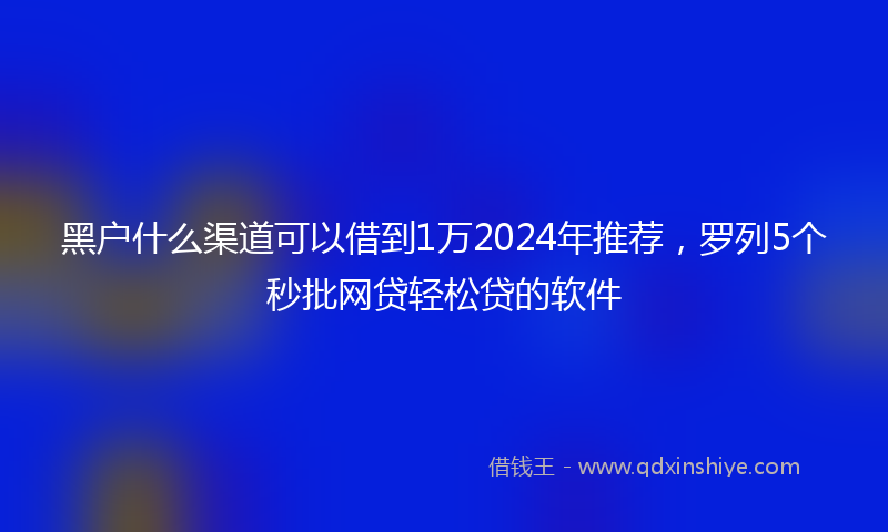 黑户什么渠道可以借到1万2024年推荐，罗列5个秒批网贷轻松贷的软件
