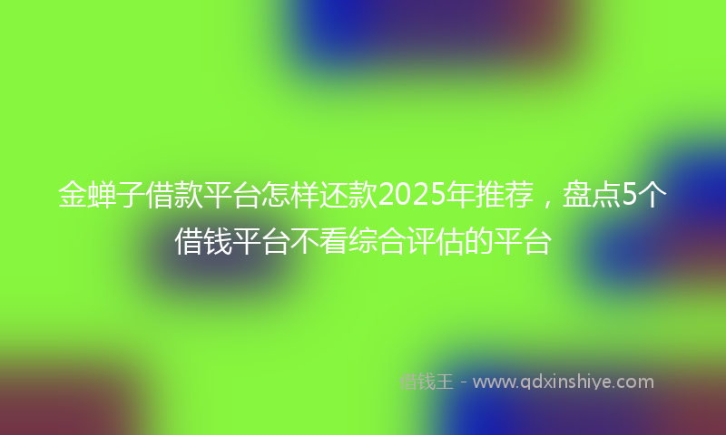 金蝉子借款平台怎样还款2025年推荐，盘点5个借钱平台不看综合评估的平台