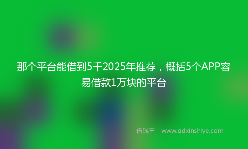 那个平台能借到5千2025年推荐，概括5个APP容易借款1万块的平台
