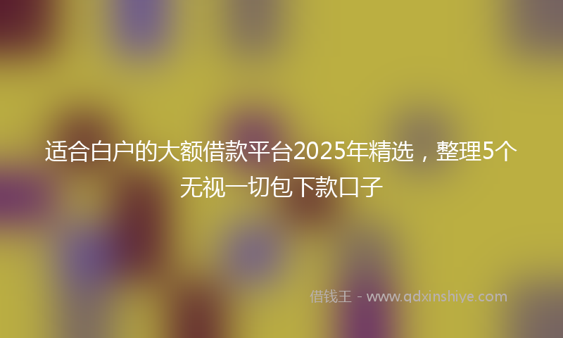 适合白户的大额借款平台2025年精选，整理5个无视一切包下款口子