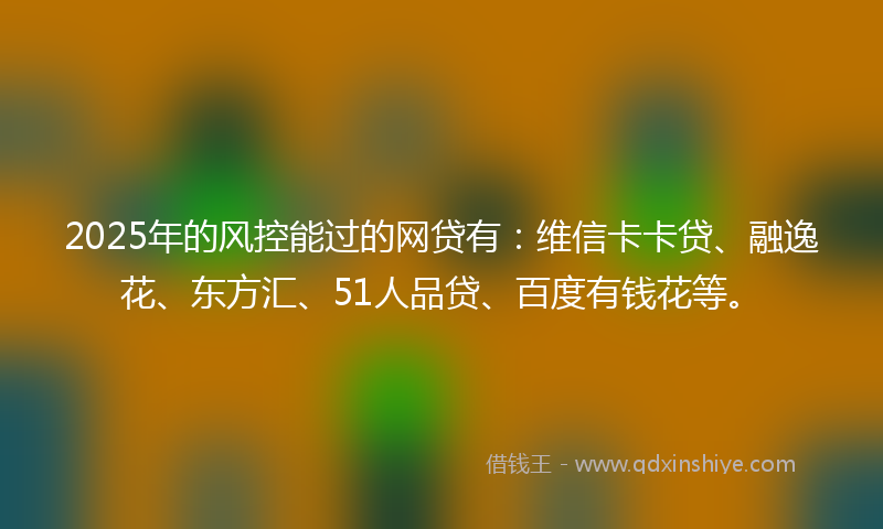 2025年的风控能过的网贷有：维信卡卡贷、融逸花、东方汇、51人品贷、百度有钱花等。