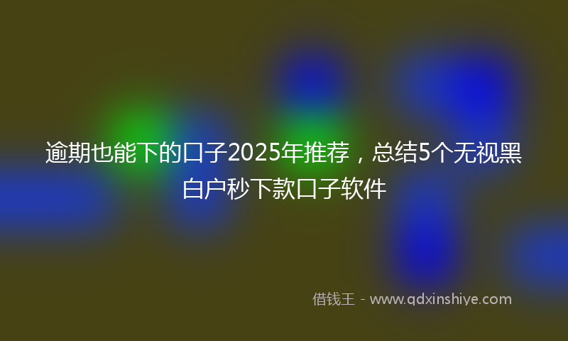 逾期也能下的口子2025年推荐，总结5个无视黑白户秒下款口子软件