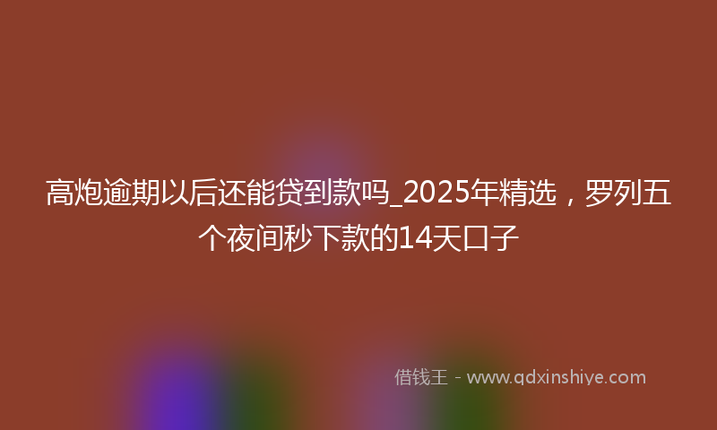 高炮逾期以后还能贷到款吗_2025年精选，罗列五个夜间秒下款的14天口子