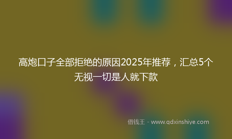 高炮口子全部拒绝的原因2025年推荐，汇总5个无视一切是人就下款