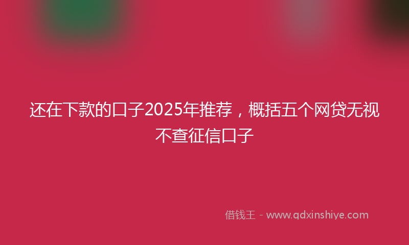 还在下款的口子2025年推荐，概括五个网贷无视不查征信口子
