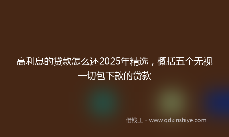 高利息的贷款怎么还2025年精选，概括五个无视一切包下款的贷款