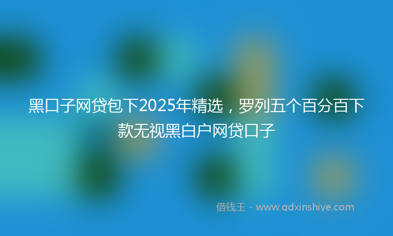黑口子网贷包下2025年精选，罗列五个百分百下款无视黑白户网贷口子