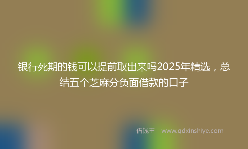 银行死期的钱可以提前取出来吗2025年精选，总结五个芝麻分负面借款的口子