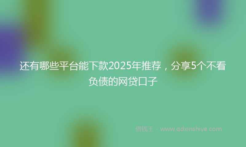 还有哪些平台能下款2025年推荐，分享5个不看负债的网贷口子