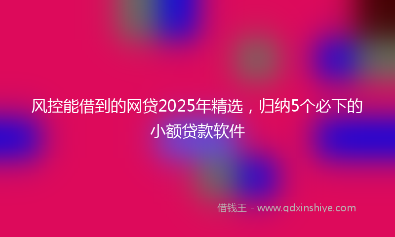 风控能借到的网贷2025年精选，归纳5个必下的小额贷款软件