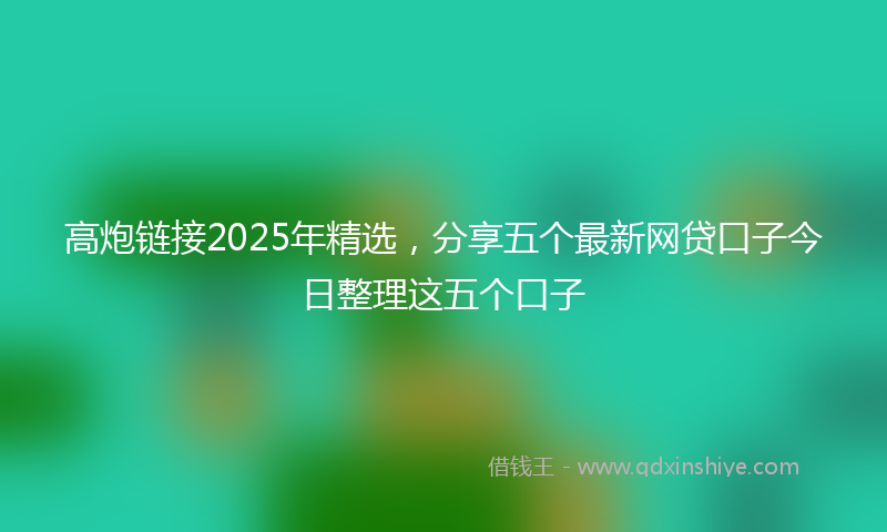 高炮链接2025年精选，分享五个最新网贷口子今日整理这五个口子