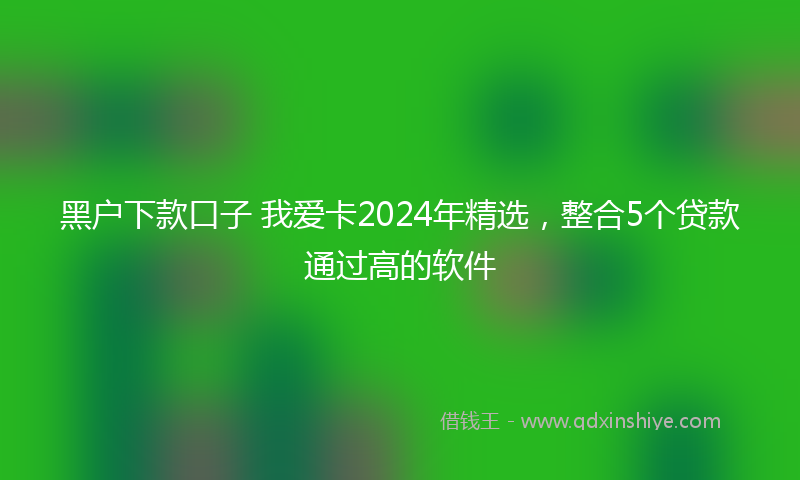 黑户下款口子 我爱卡2024年精选，整合5个贷款通过高的软件