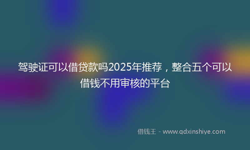 驾驶证可以借贷款吗2025年推荐，整合五个可以借钱不用审核的平台