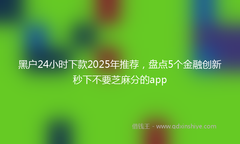 黑户24小时下款2025年推荐，盘点5个金融创新秒下不要芝麻分的app