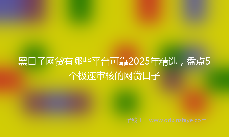 黑口子网贷有哪些平台可靠2025年精选，盘点5个极速审核的网贷口子