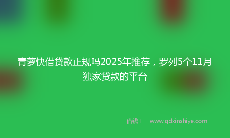 青萝快借贷款正规吗2025年推荐，罗列5个11月独家贷款的平台