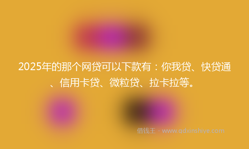 2025年的那个网贷可以下款有：你我贷、快贷通、信用卡贷、微粒贷、拉卡拉等。