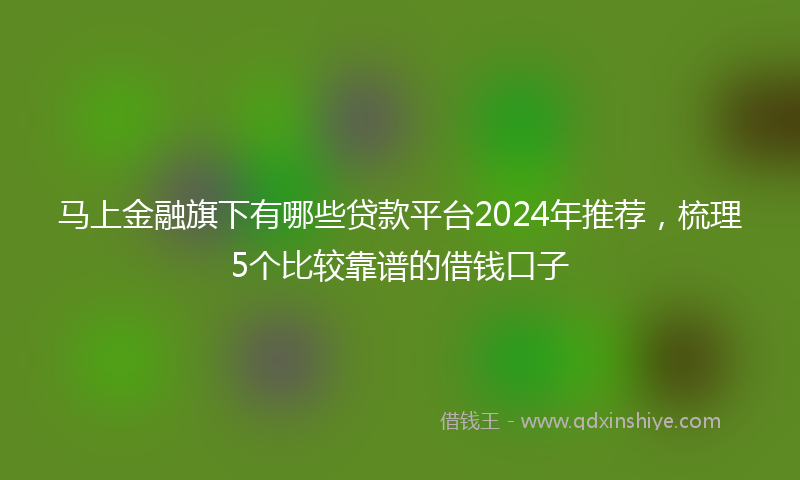 马上金融旗下有哪些贷款平台2024年推荐，梳理5个比较靠谱的借钱口子