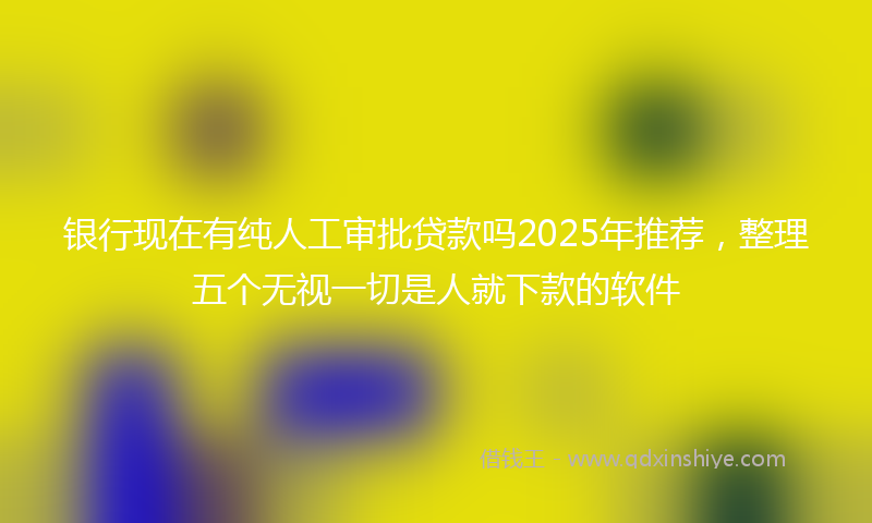 银行现在有纯人工审批贷款吗2025年推荐，整理五个无视一切是人就下款的软件