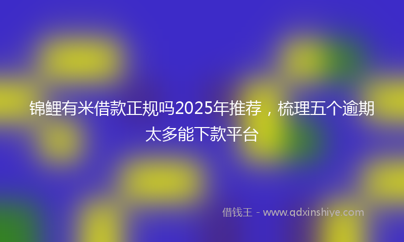 锦鲤有米借款正规吗2025年推荐，梳理五个逾期太多能下款平台