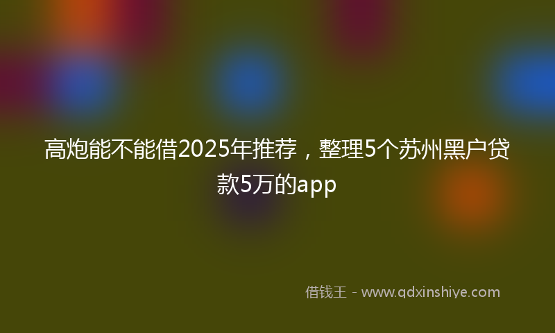 高炮能不能借2025年推荐，整理5个苏州黑户贷款5万的app