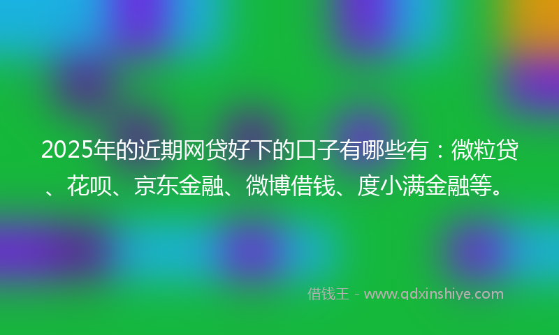 2025年的近期网贷好下的口子有哪些有：微粒贷、花呗、京东金融、微博借钱、度小满金融等。