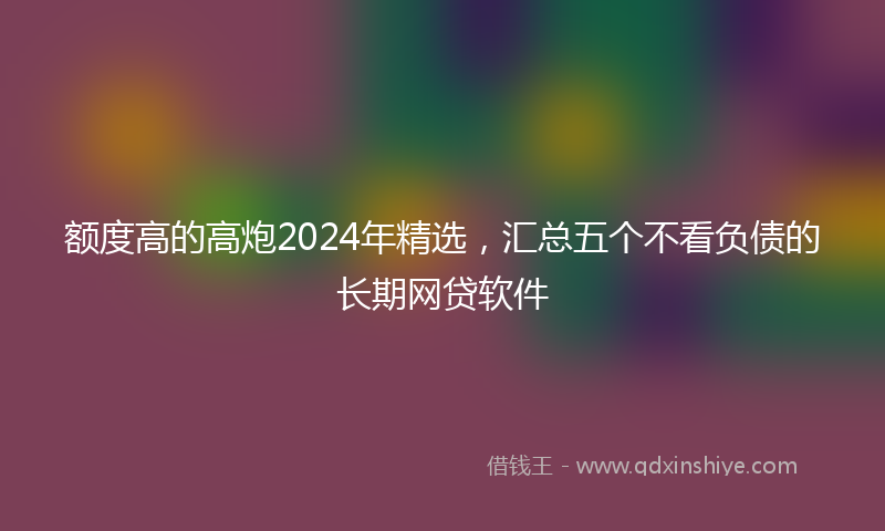 额度高的高炮2024年精选，汇总五个不看负债的长期网贷软件