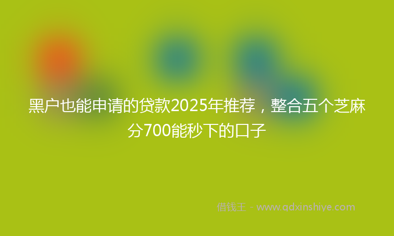 黑户也能申请的贷款2025年推荐，整合五个芝麻分700能秒下的口子