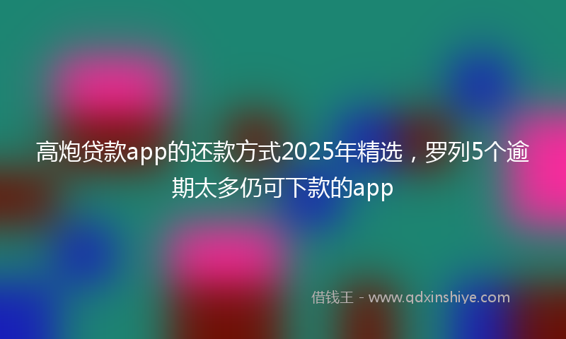 高炮贷款app的还款方式2025年精选，罗列5个逾期太多仍可下款的app